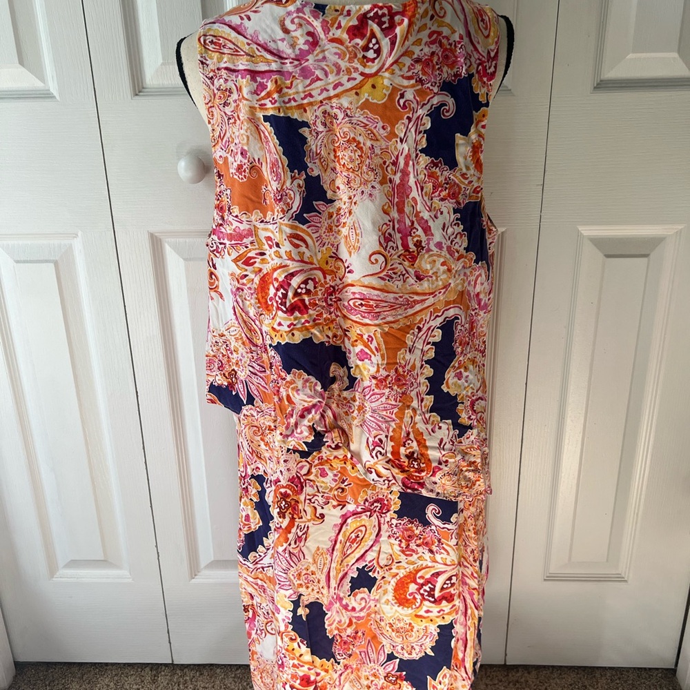 J. Jill Paisley Floral Tiered Dress Size XL - Picture 9 of 10